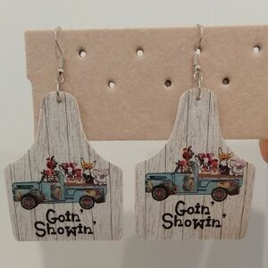 Goin' Showin' Earrings with Blue Truck Design